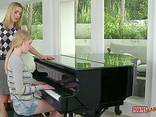 Allie was hard at it trying to really master her instrument while her hard ass piano instructor was breathing down her neck. No matter what she did, s
